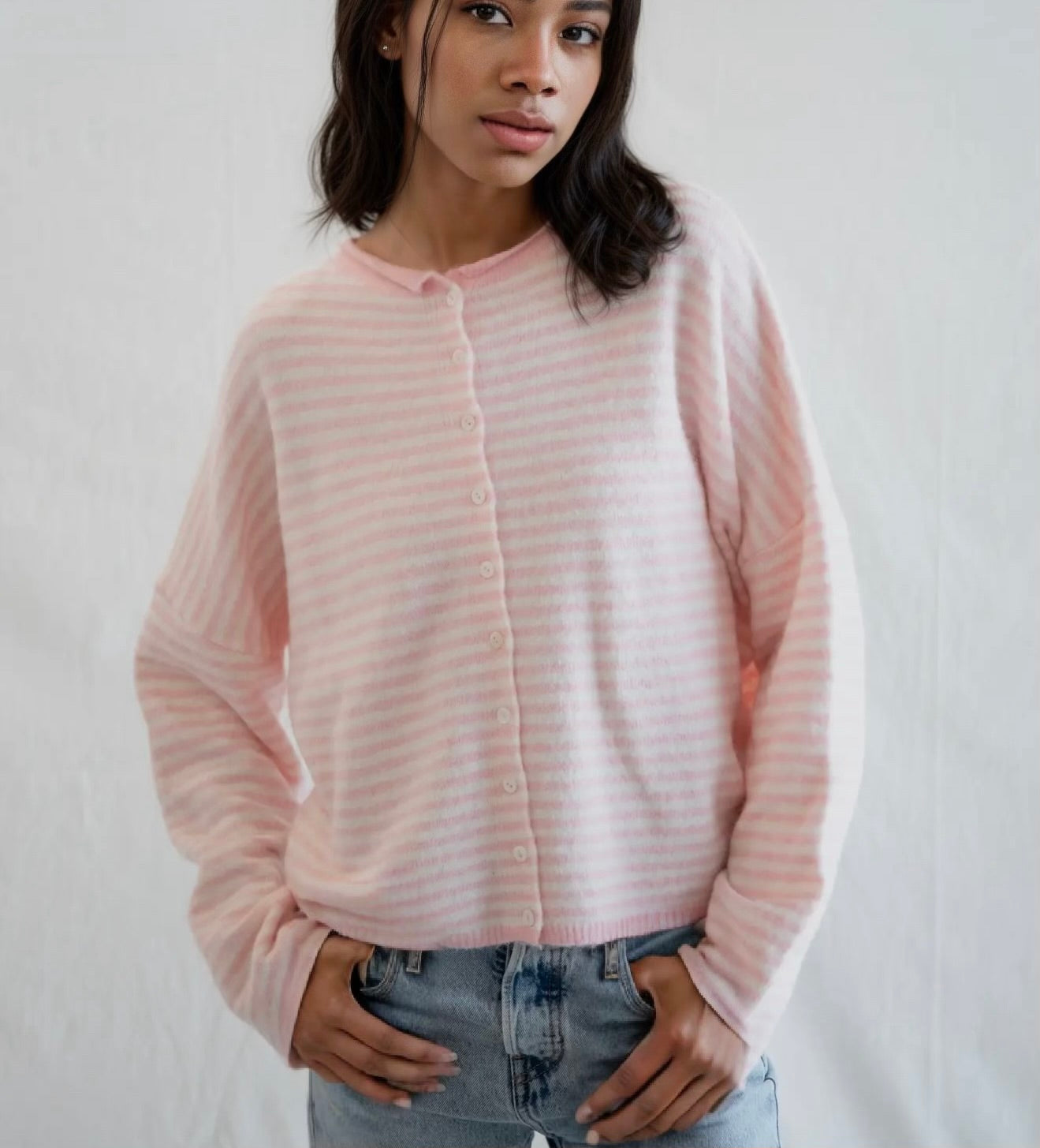 Kami Cardigan | Pink Stripe