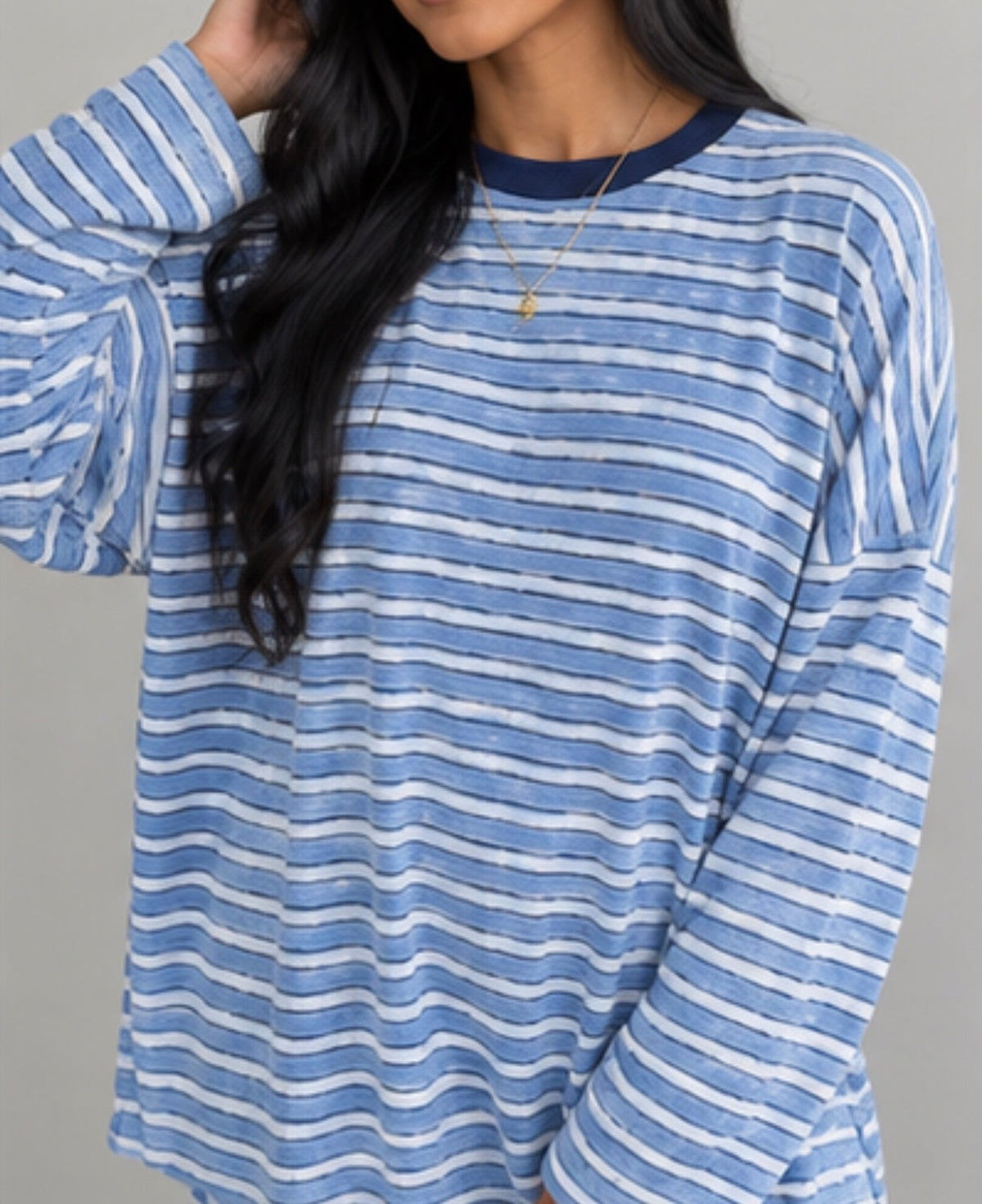 Christina Knit Pullover | Blueberry Cream