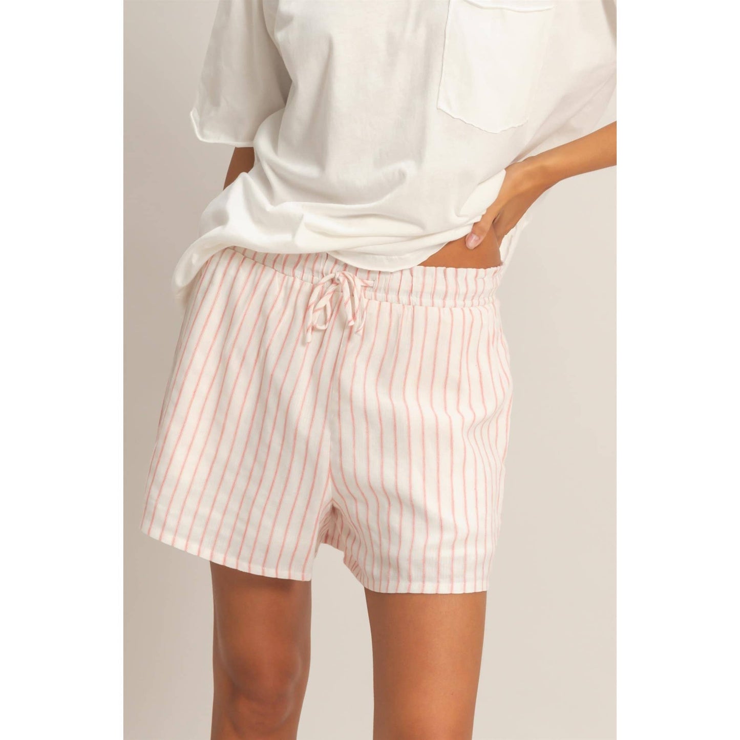 Leni Striped Shorts | Blush Stripe