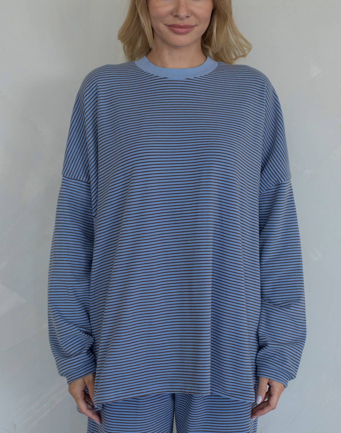 Whitney Brushed Knit Pullover | Sky Blue