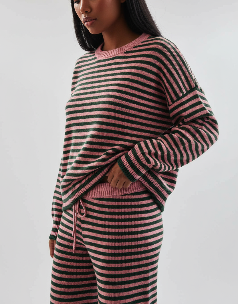 Just my Stripe Sweater & Wide Leg Pant Set
