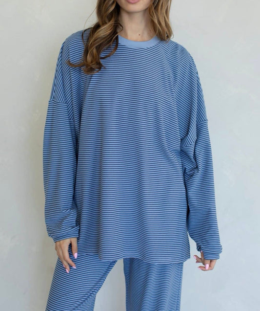 Whitney Brushed Knit Pullover | Sky Blue