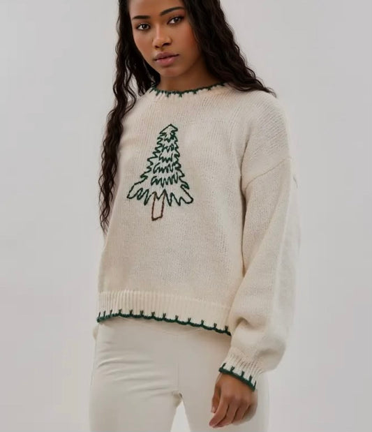 Oh Christmas Tree Oversized Sweater | Ivory