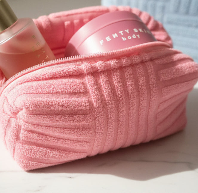 Textured Tile Toiletry Bag | Rose
