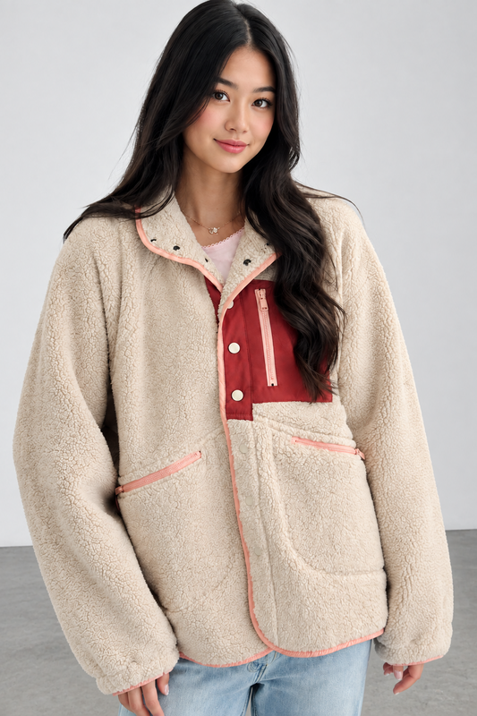 Sherpa Button Up Jacket