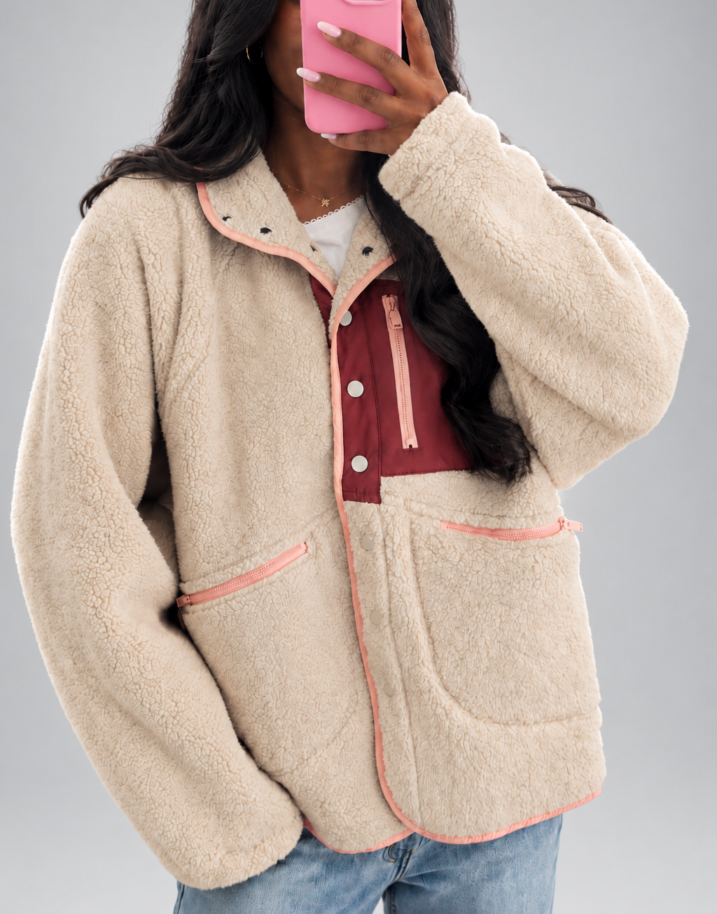 Sherpa Button Up Jacket
