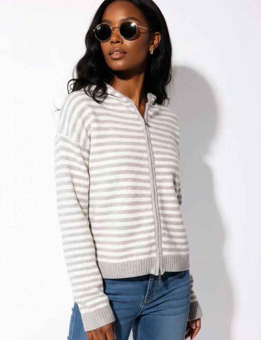 Kenni Zip-Up Hoodie| Grey