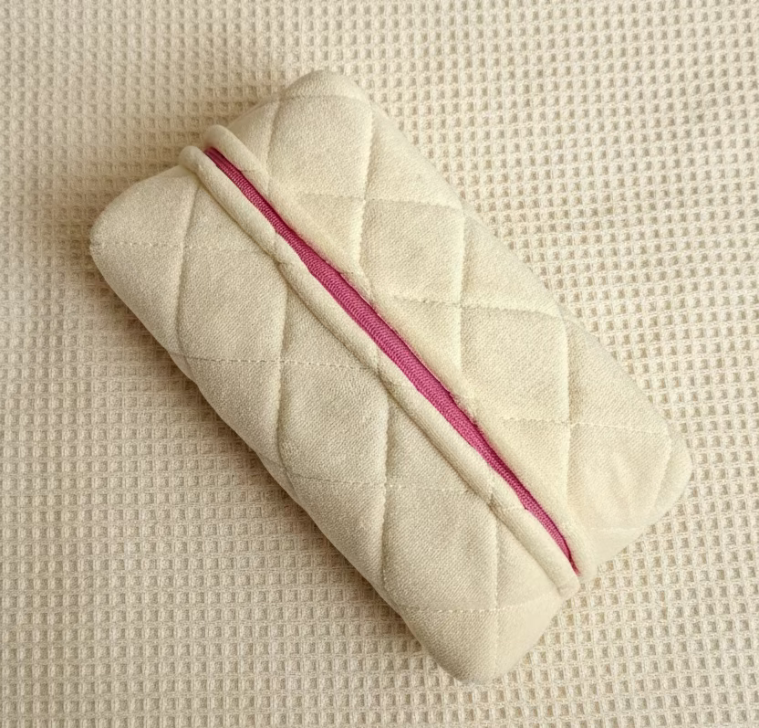 Terry Quilted Make Up Bag - Butter