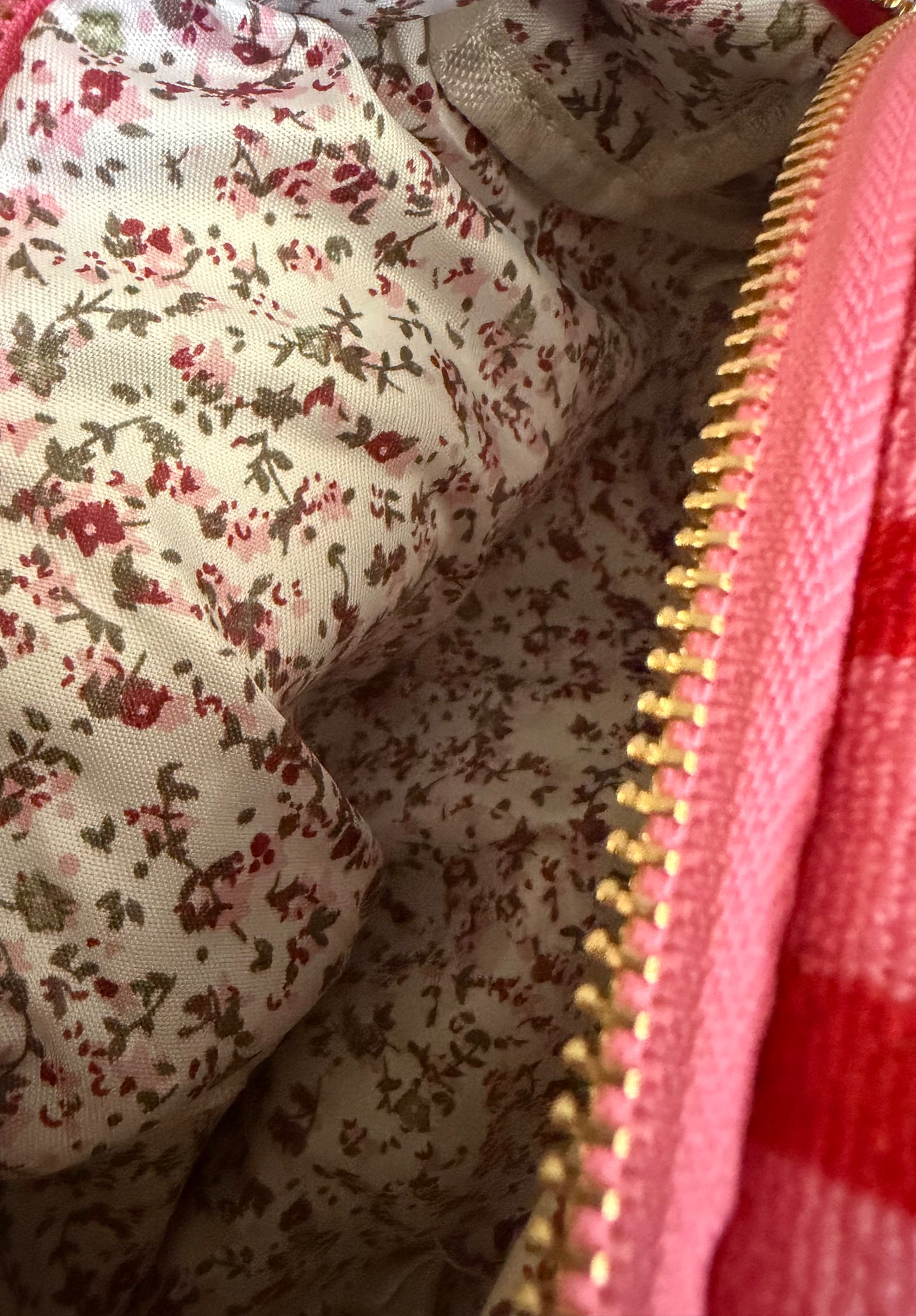 Terry Cloth Cosmetic Bag | Cherry Stripe