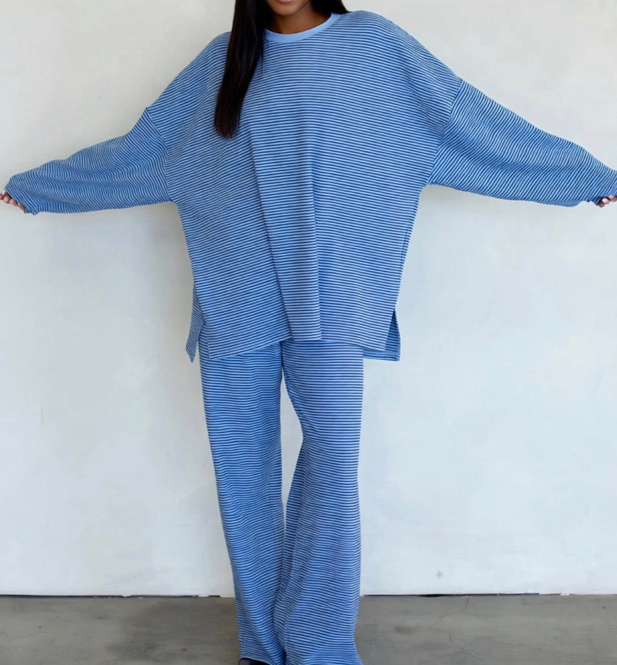 Whitney Brushed Knit Pullover | Sky Blue