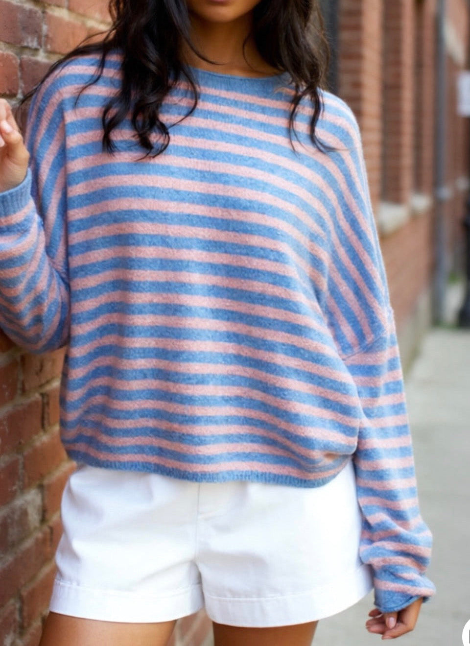 Kasey Striped Pullover - Blush Stripe