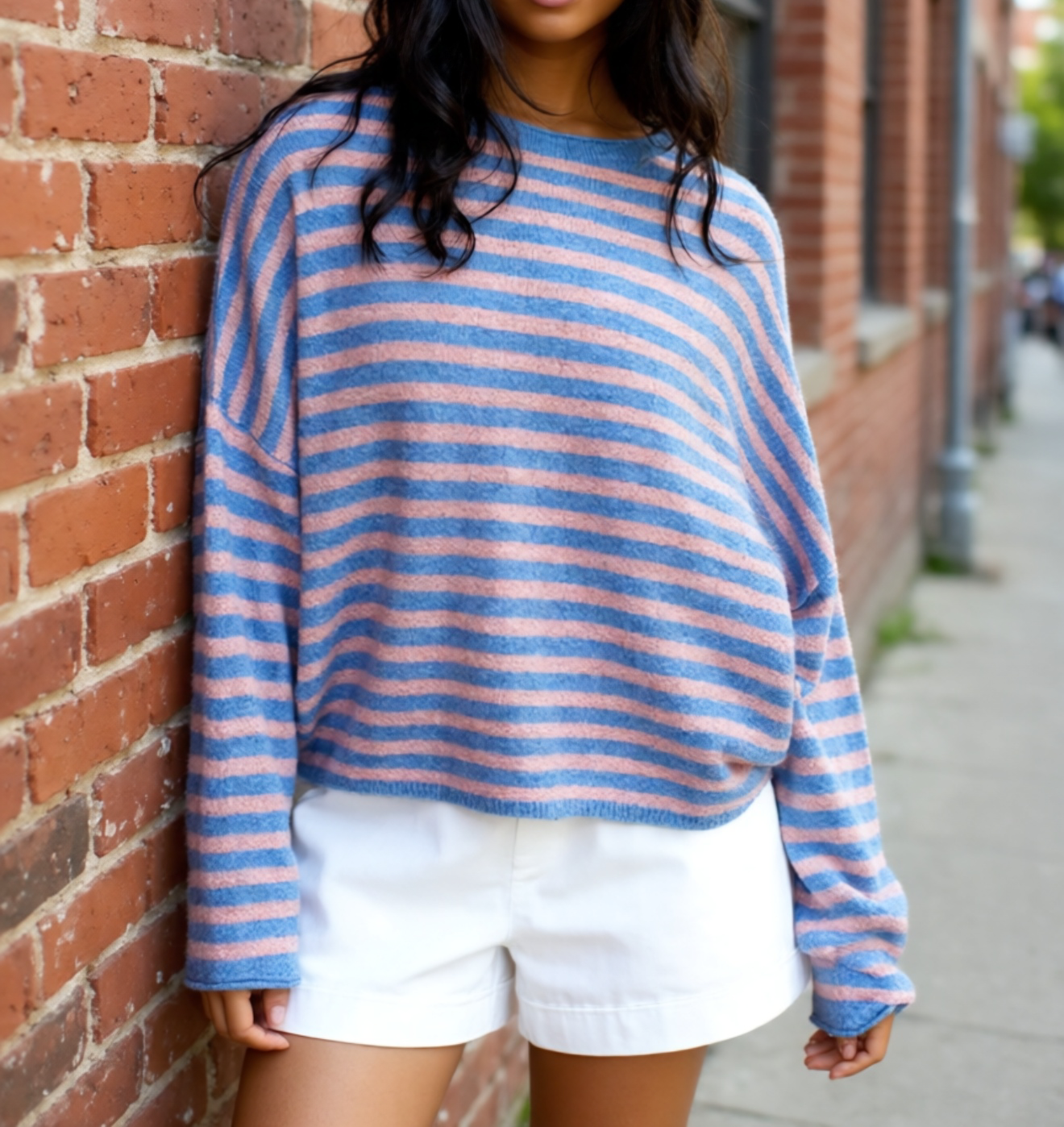 Kasey Striped Pullover - Blush Stripe