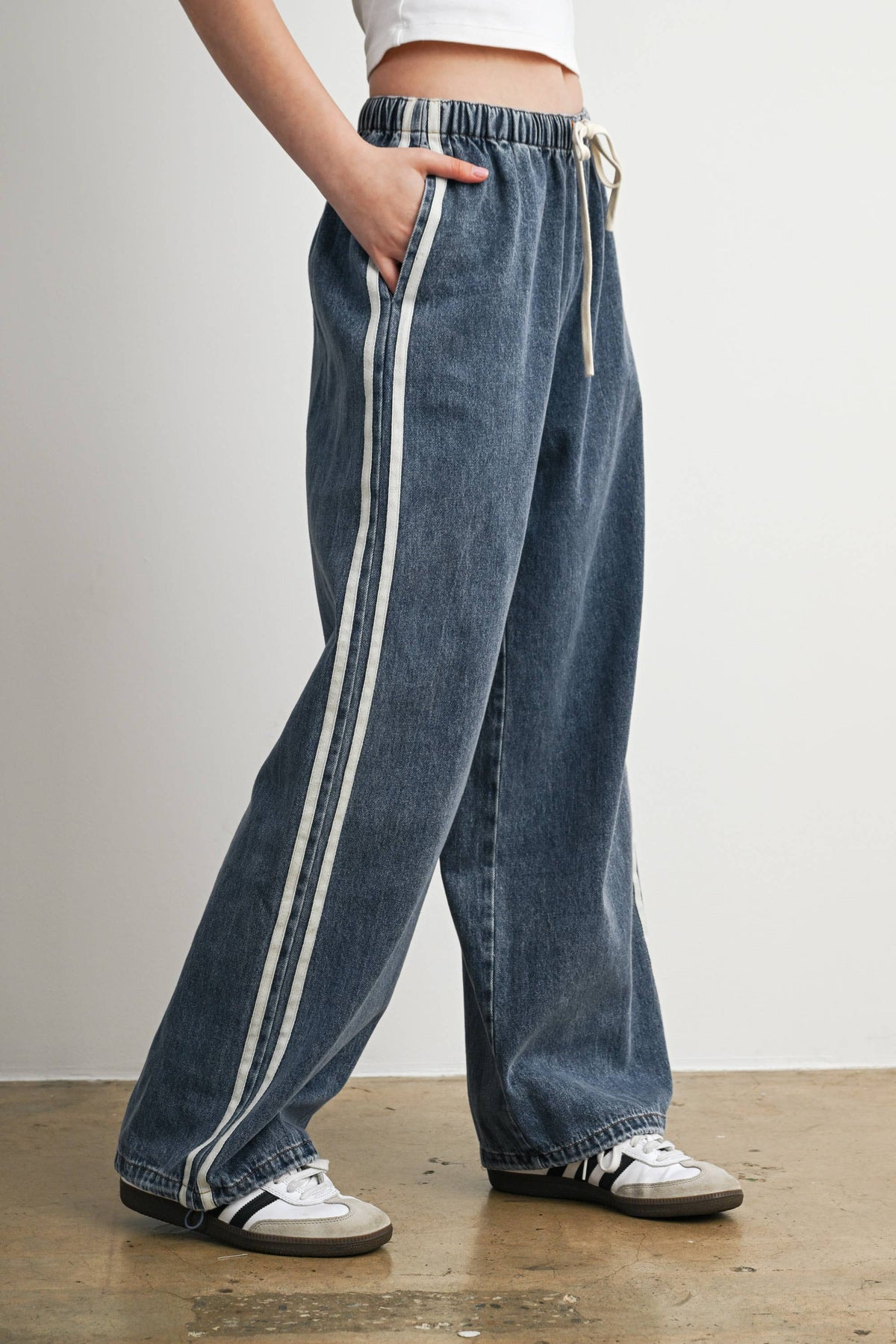 Vintage Stripe Denim Pants
