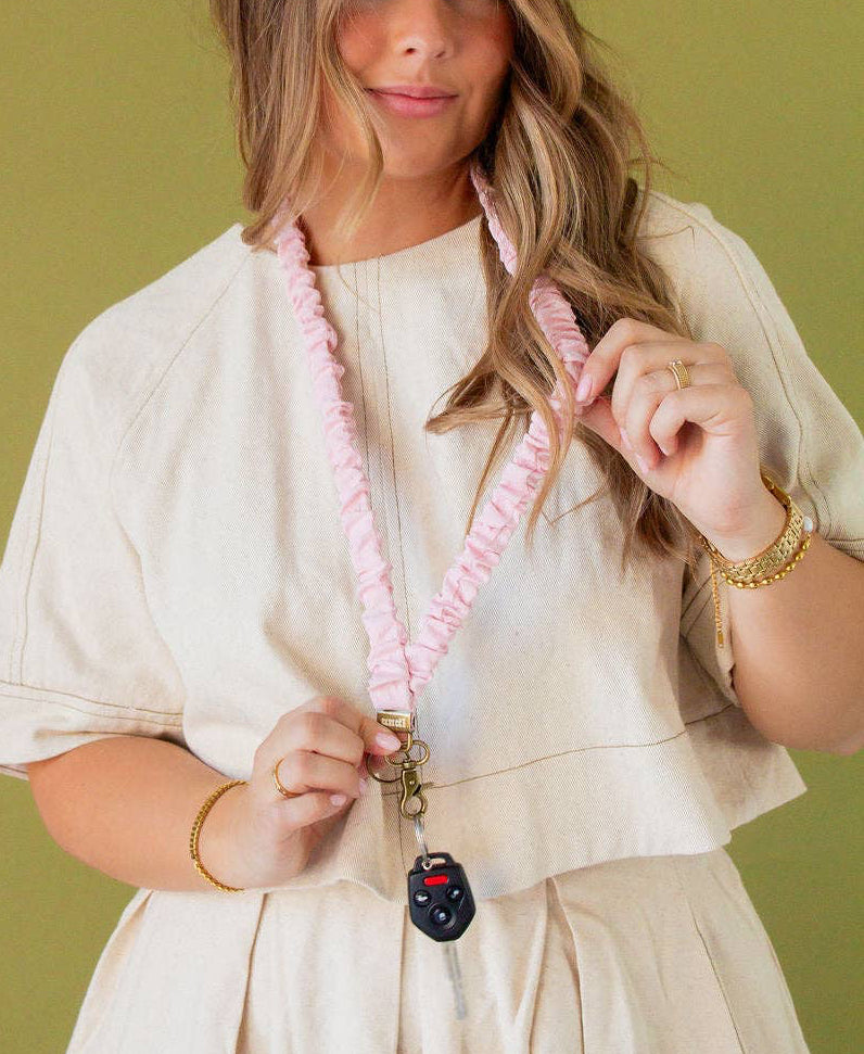 Dainty Pink Textured Lanyard