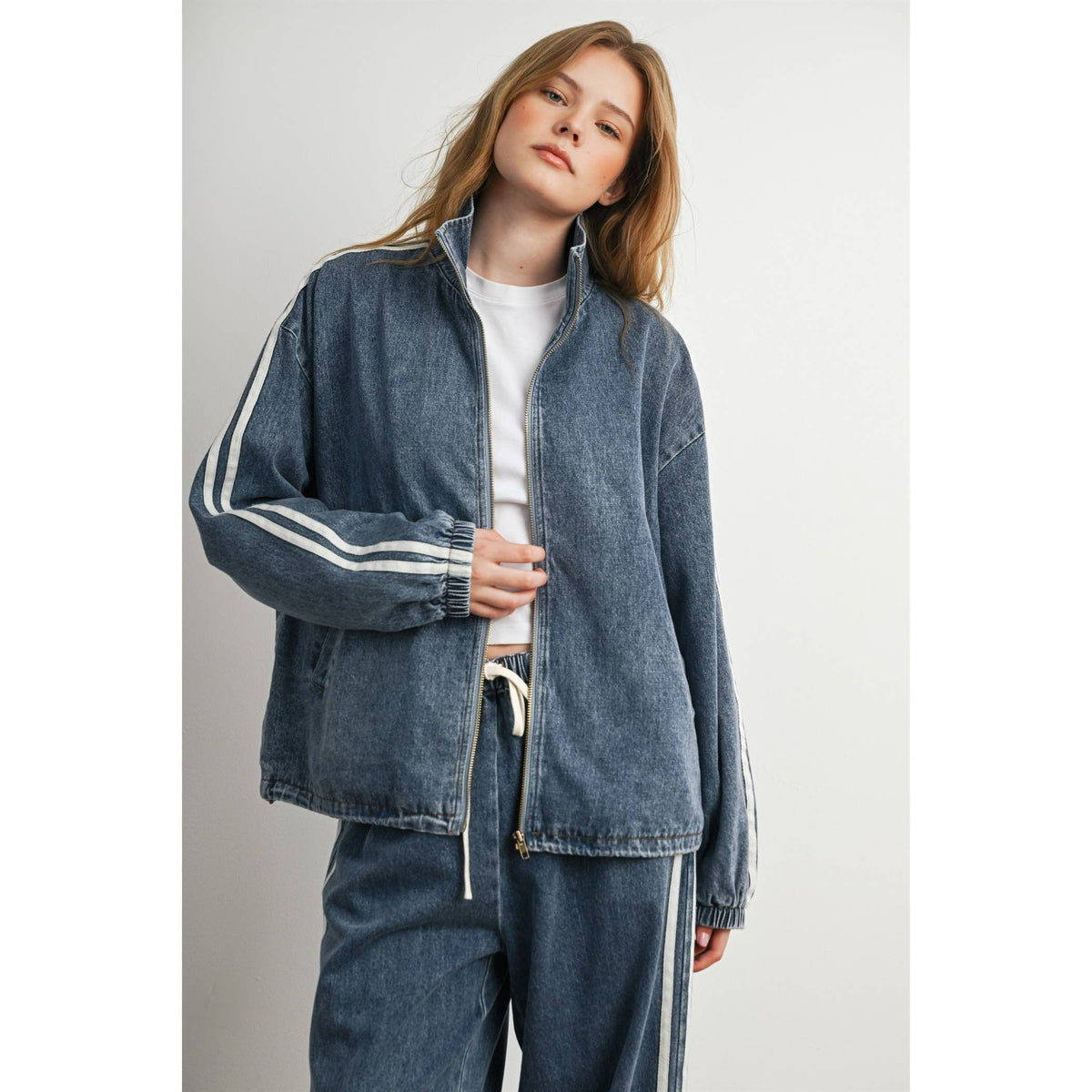 Vintage Denim Track Jacket