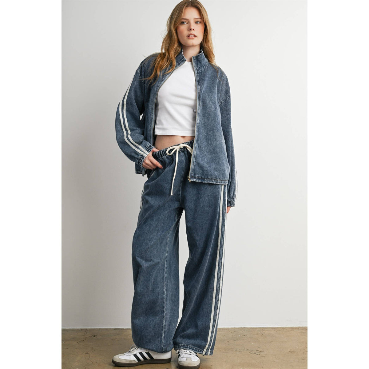 Vintage Denim Track Jacket