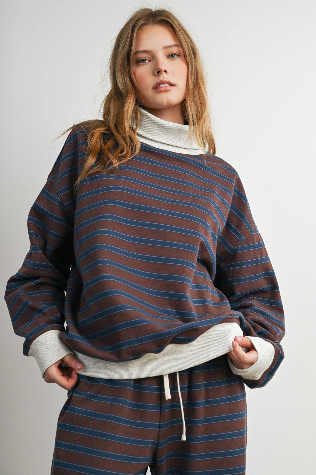 Mabel Striped Turtleneck Sweatshirt