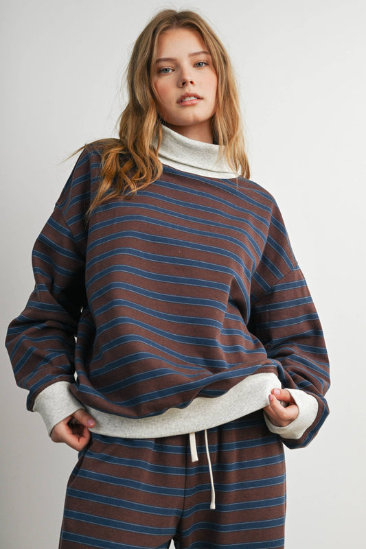 Mabel Striped Turtleneck Sweatshirt