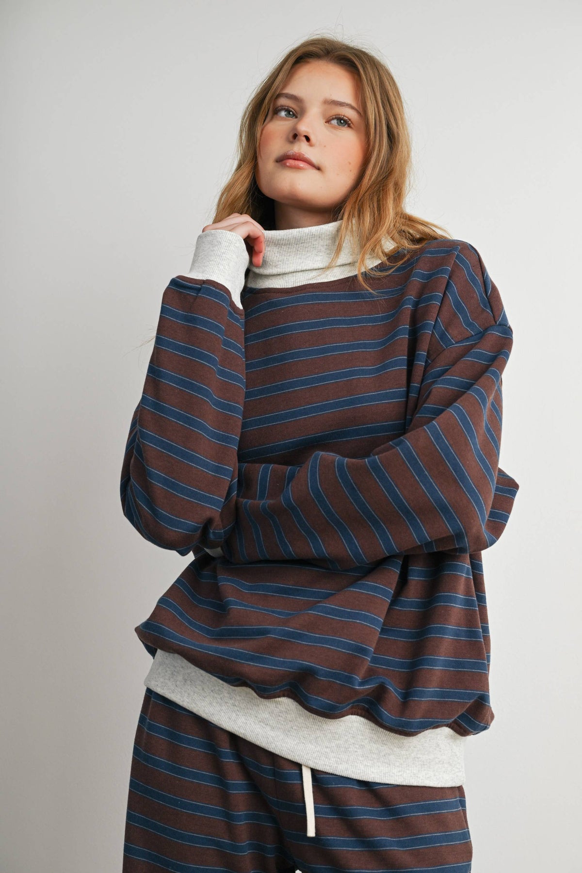 Mabel Striped Turtleneck Sweatshirt
