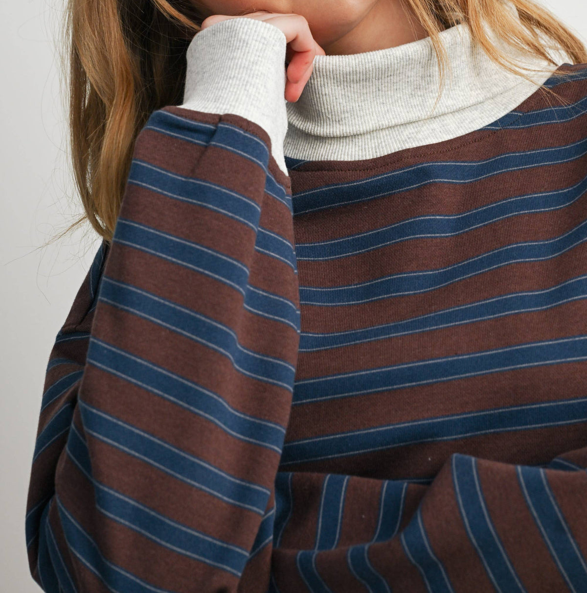 Mabel Striped Turtleneck Sweatshirt